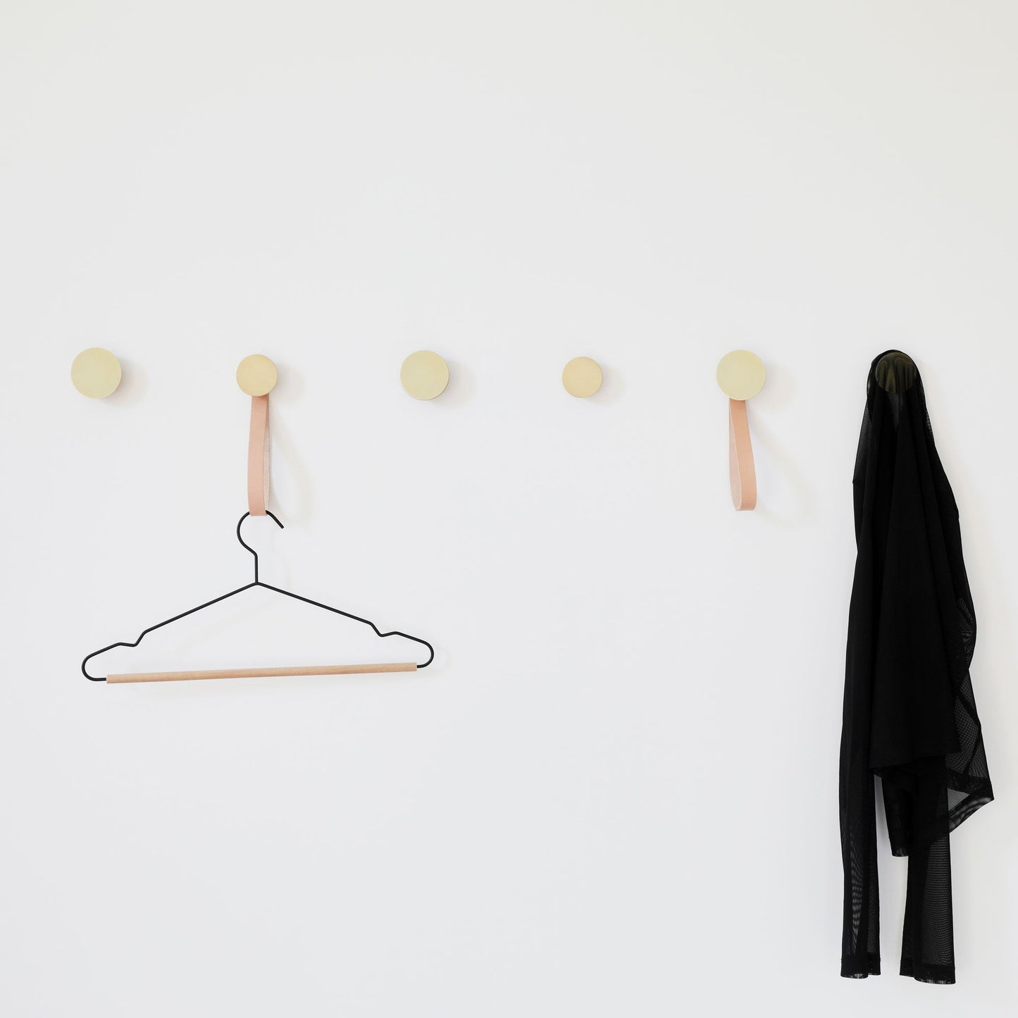 Beech Wood Wall Hook – Brushed Brass-3