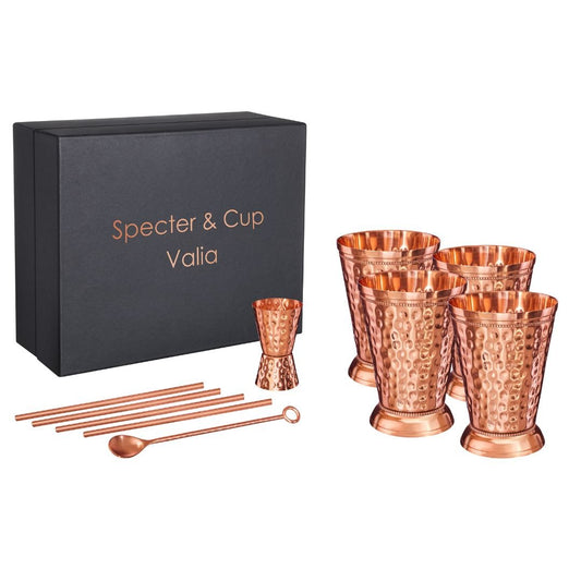 Copper Cocktail Mug Set – 4 Mugs with Bar Accessories-1