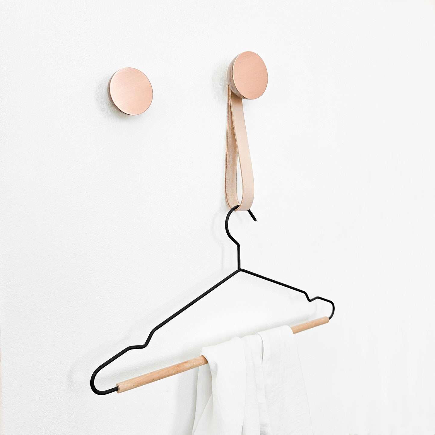 Round Walnut Wood & Copper Wall Mounted Coat Hook / Knob-4