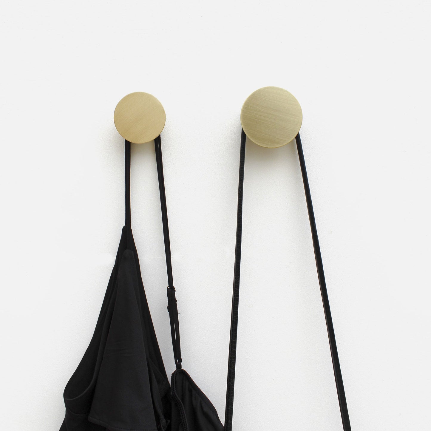 Beech Wood Wall Hook – Brushed Brass-2