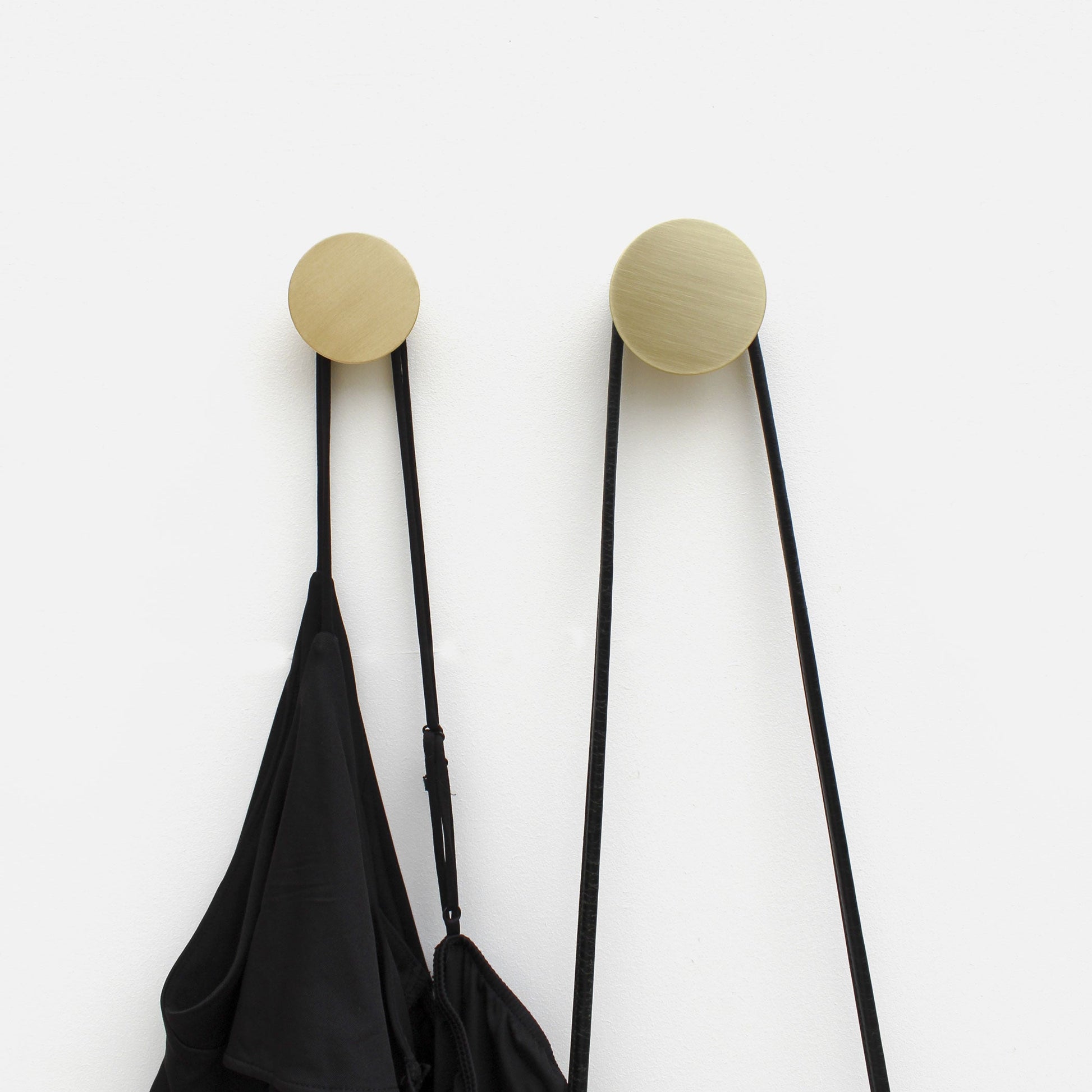 Beech Wood Wall Hook – Brushed Brass-2