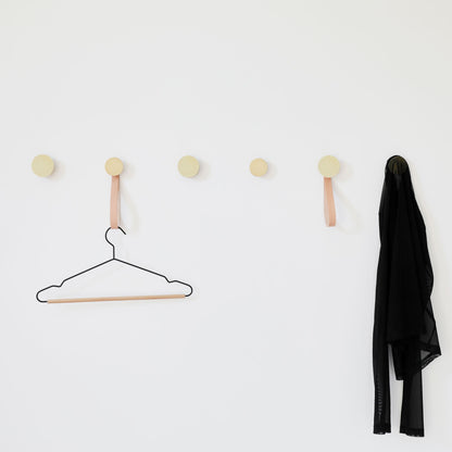 Beech Wood Wall Hook – Brushed Brass-3