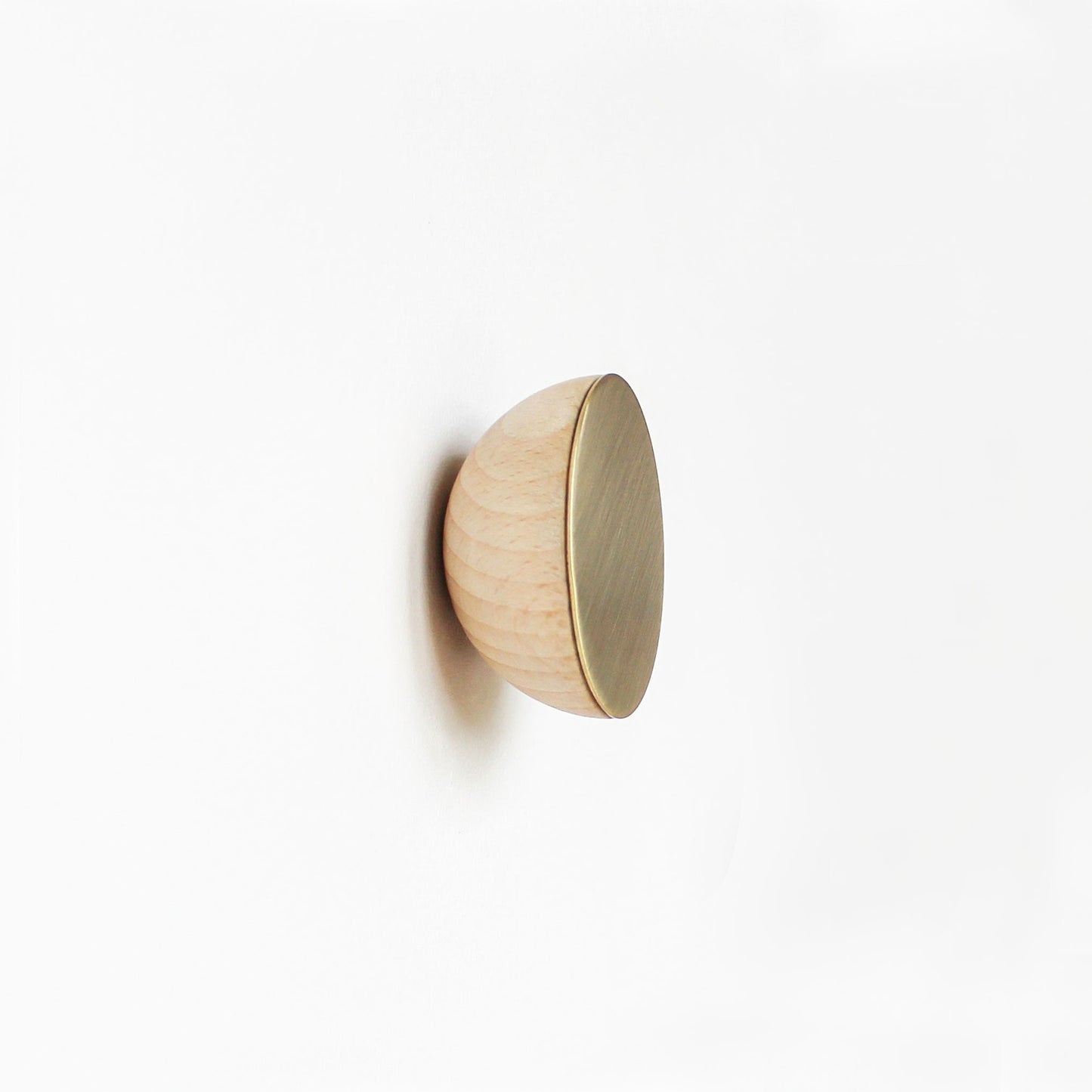 Beech Wood Wall Hook – Brushed Brass-0