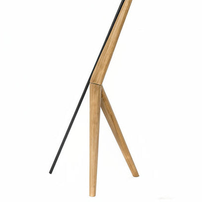 Wooden floor lamp close up