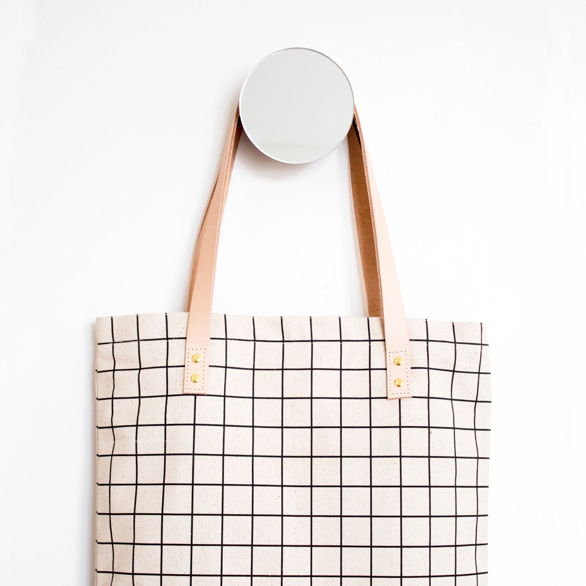 Round Beech Wood Wall Mounted Mirror Coat Hook-3