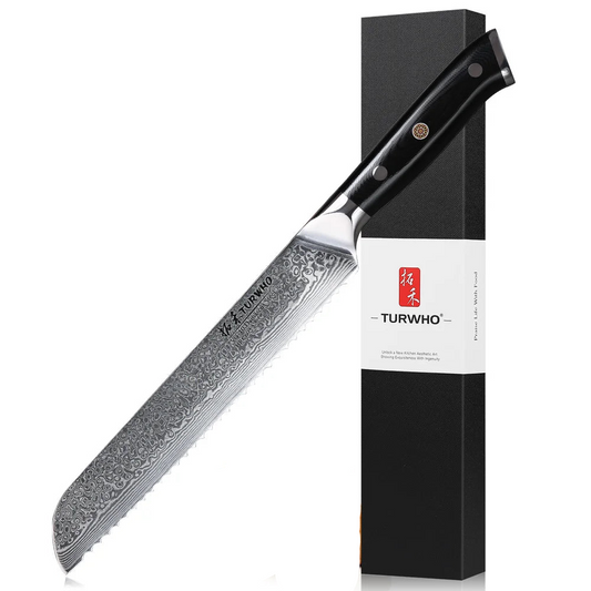 Damascus Bread Knife – VG10 Steel Core (20.5 cm Blade)-0