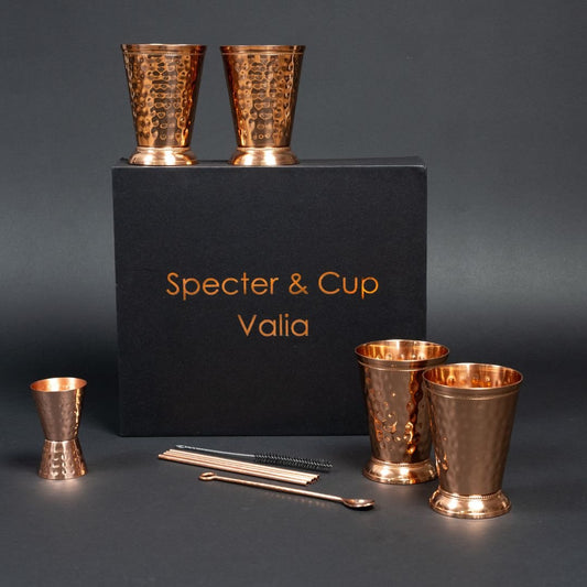 Copper Cocktail Mug Set – 4 Mugs with Bar Accessories-0