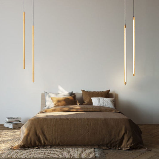 Vertical Solid Wood Wall Light-0