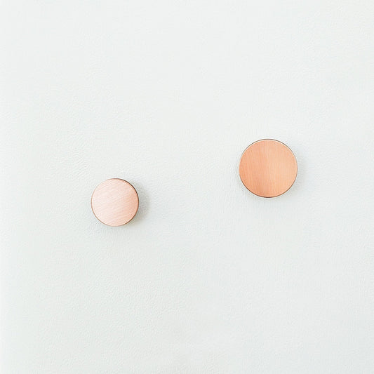 Round Walnut Wood & Copper Wall Mounted Coat Hook / Knob-2